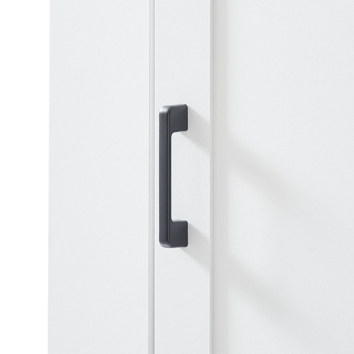 Tall Freestanding Bathroom Storage Cabinet With Adjustable Shelves And Side Hooks Board, Rectangle Design