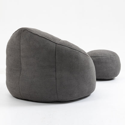 Bedding Bean Bag Sofa Chair High Pressure Foam With Footrest