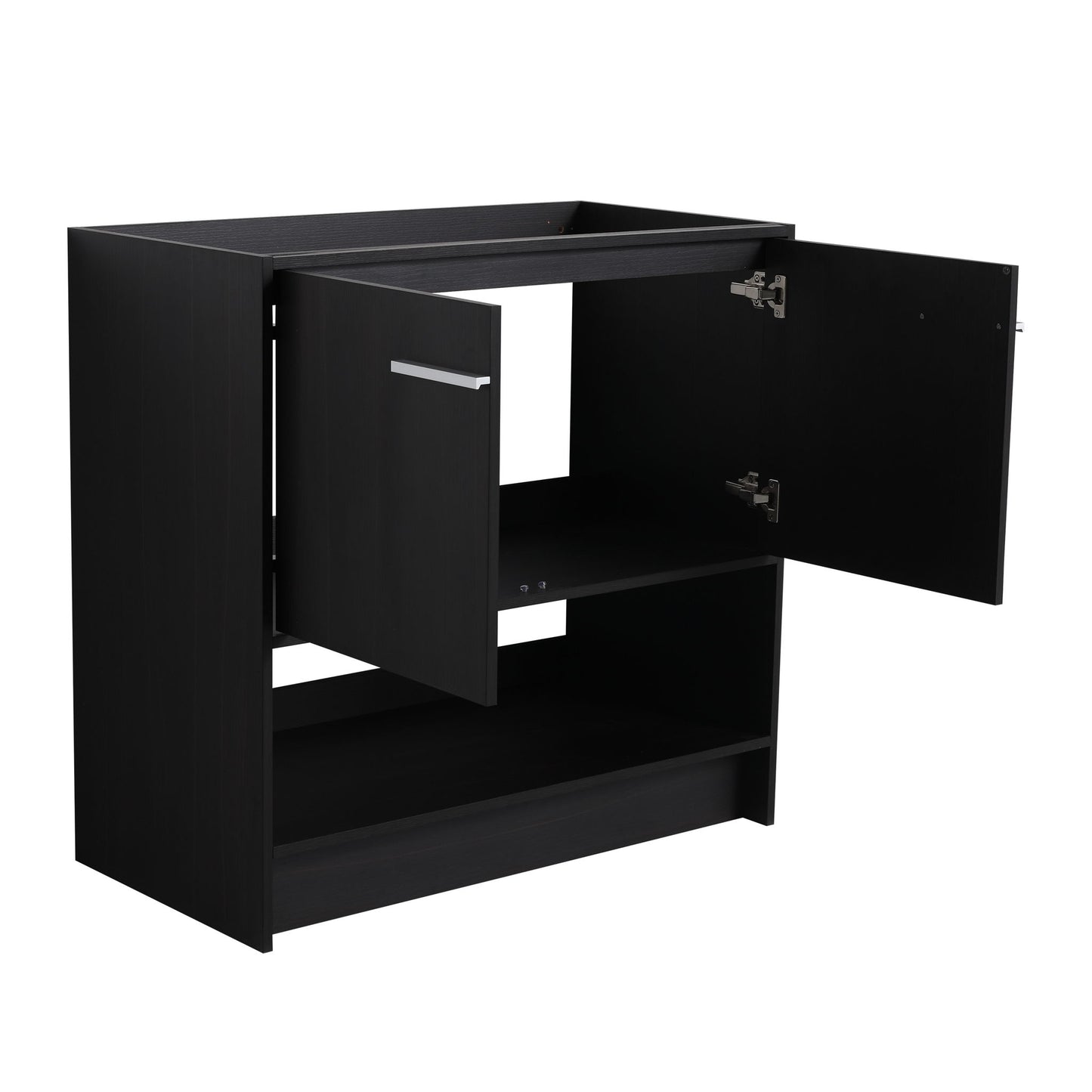 Modern Bathroom Vanity With Ceramic Sink, Freestanding Cabinet, Soft Closing Doors