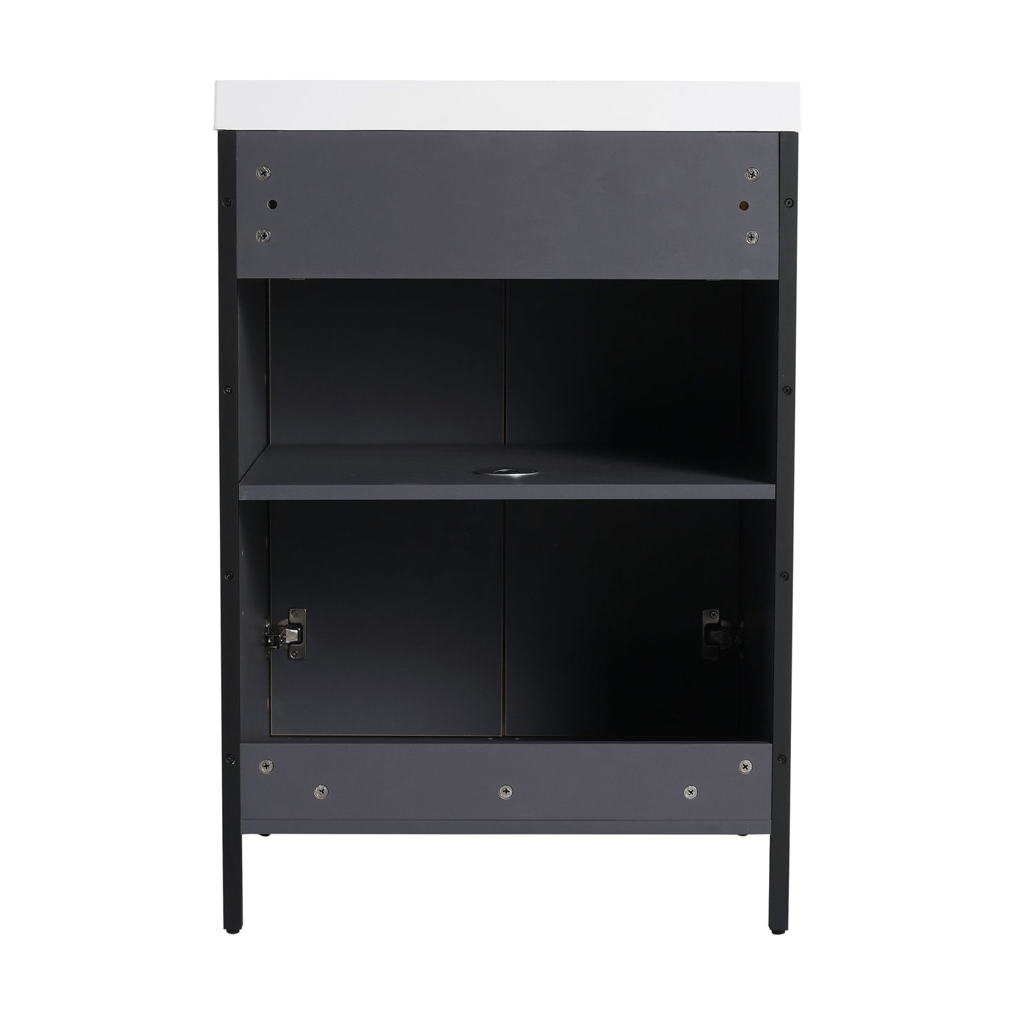 Modern Freestanding Bathroom Vanity With Resin Sink & Soft Close Cabinet Doors