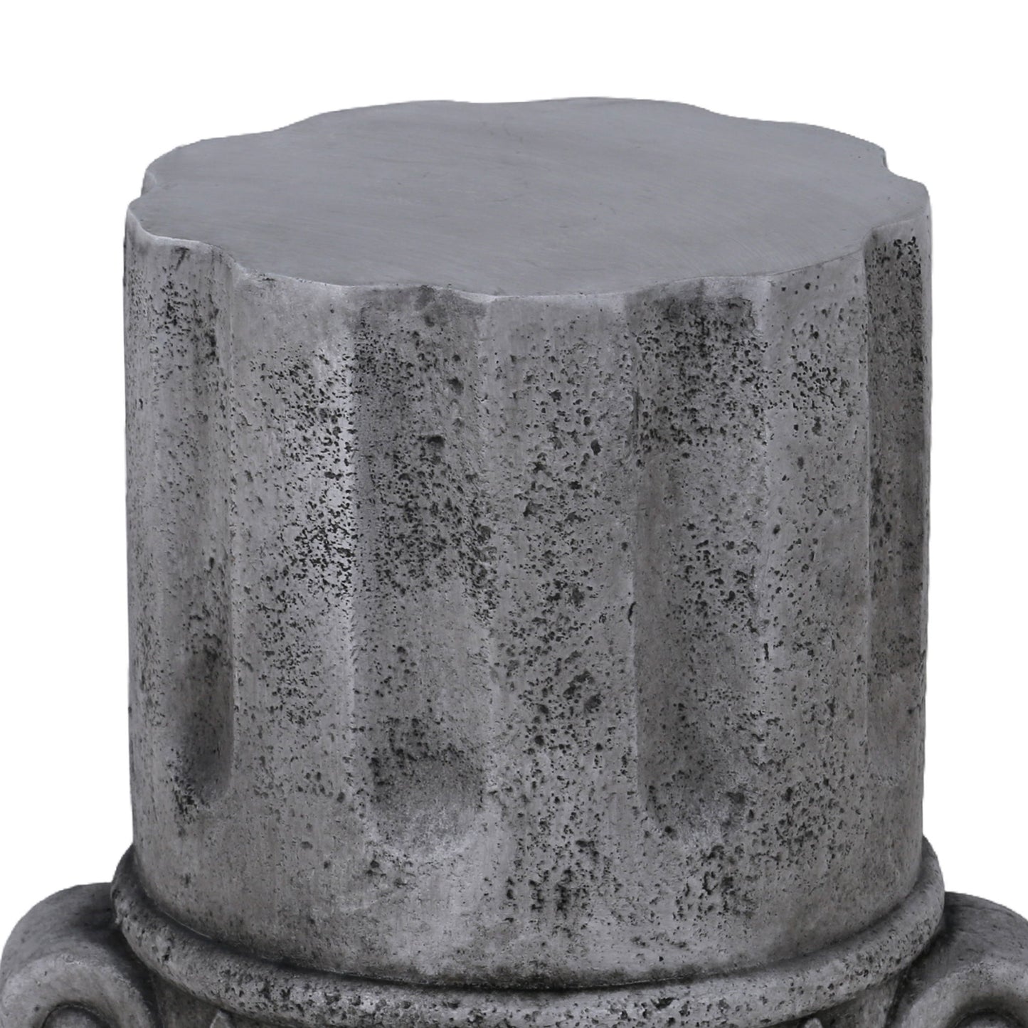 Outdoor End Table, Round Side Table For Patio And Garden - Antique Gray