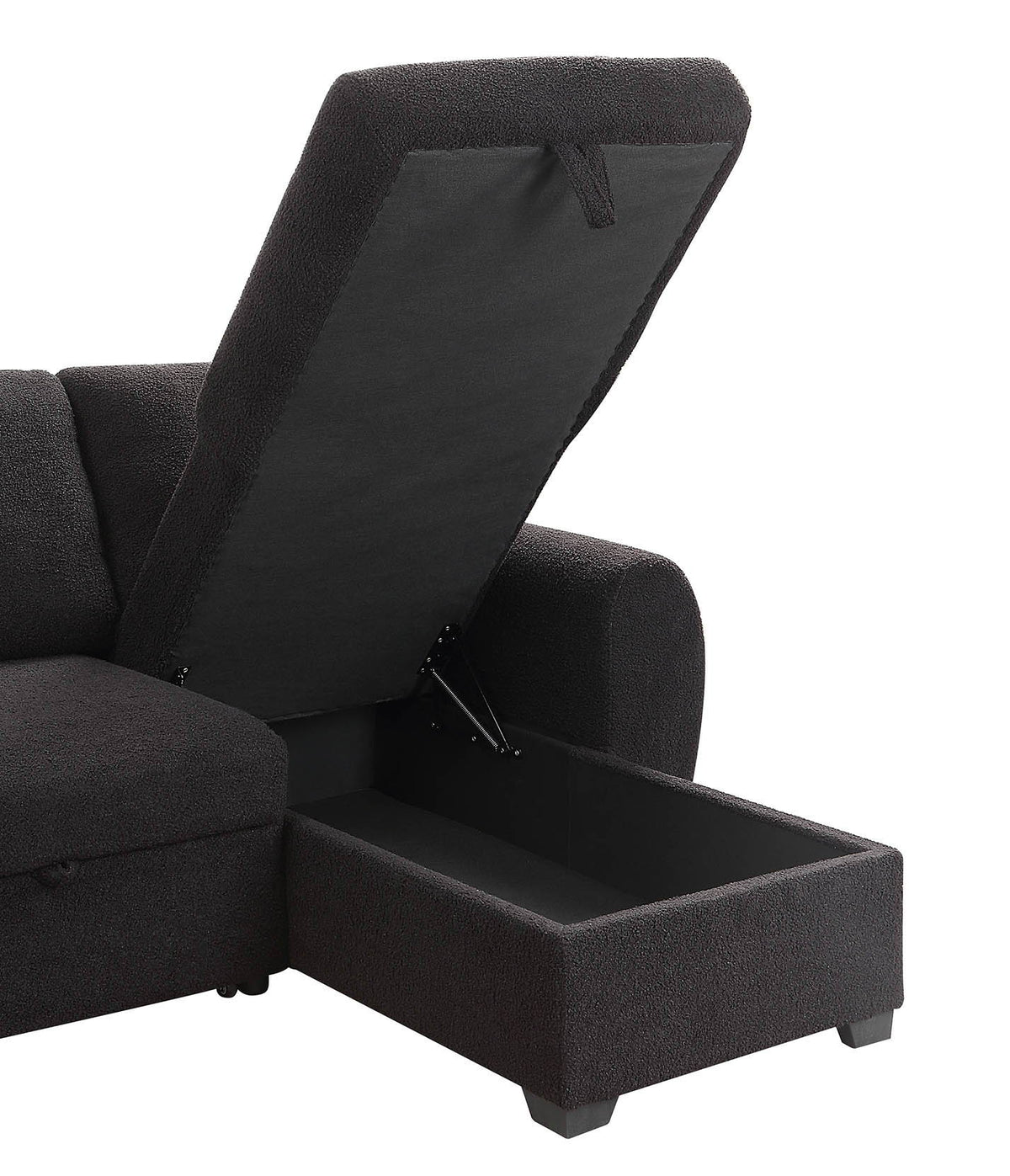 Veronica - Reversible Sleeper Sectional Sofa With Storage Chaise - Black