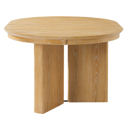 Farmhouse Oval Extendable Dining Table With Pedestal Base