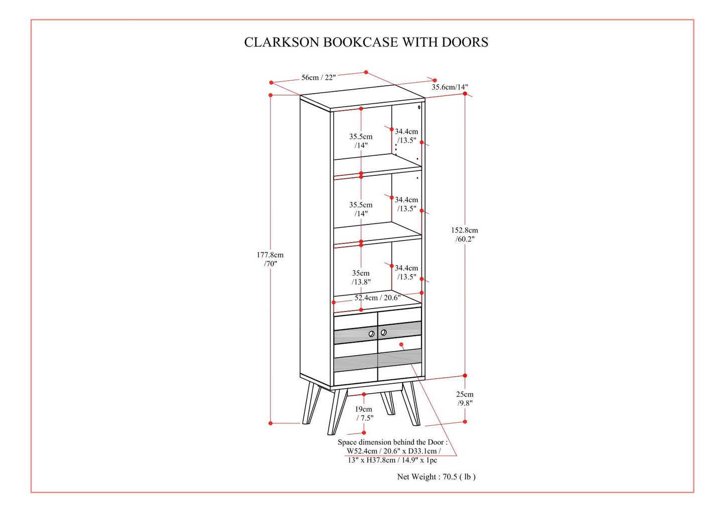 Clarkson - Bookcase With Storage - Rustic Natural Aged Brown