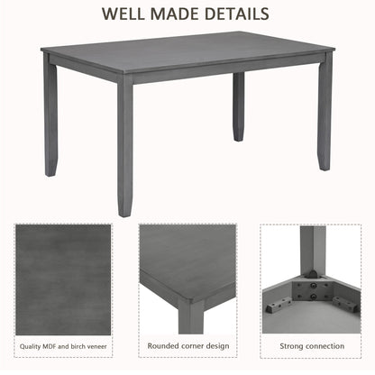 Kitchen Dining Set, Rectangular Dining Table & Upholstered Chairs