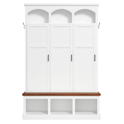 Classic Arched Design Hall Tree With 3 Hidden Storage