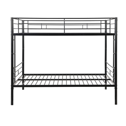 Modern Metal Bunk Bed, Full Over Full, No Box Spring Needed - Black