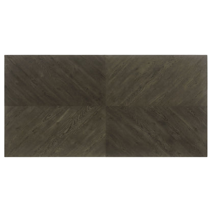 Glenmoor - Rectangular Dining Table With Geometric Double Pedestal Base - Dark Gray