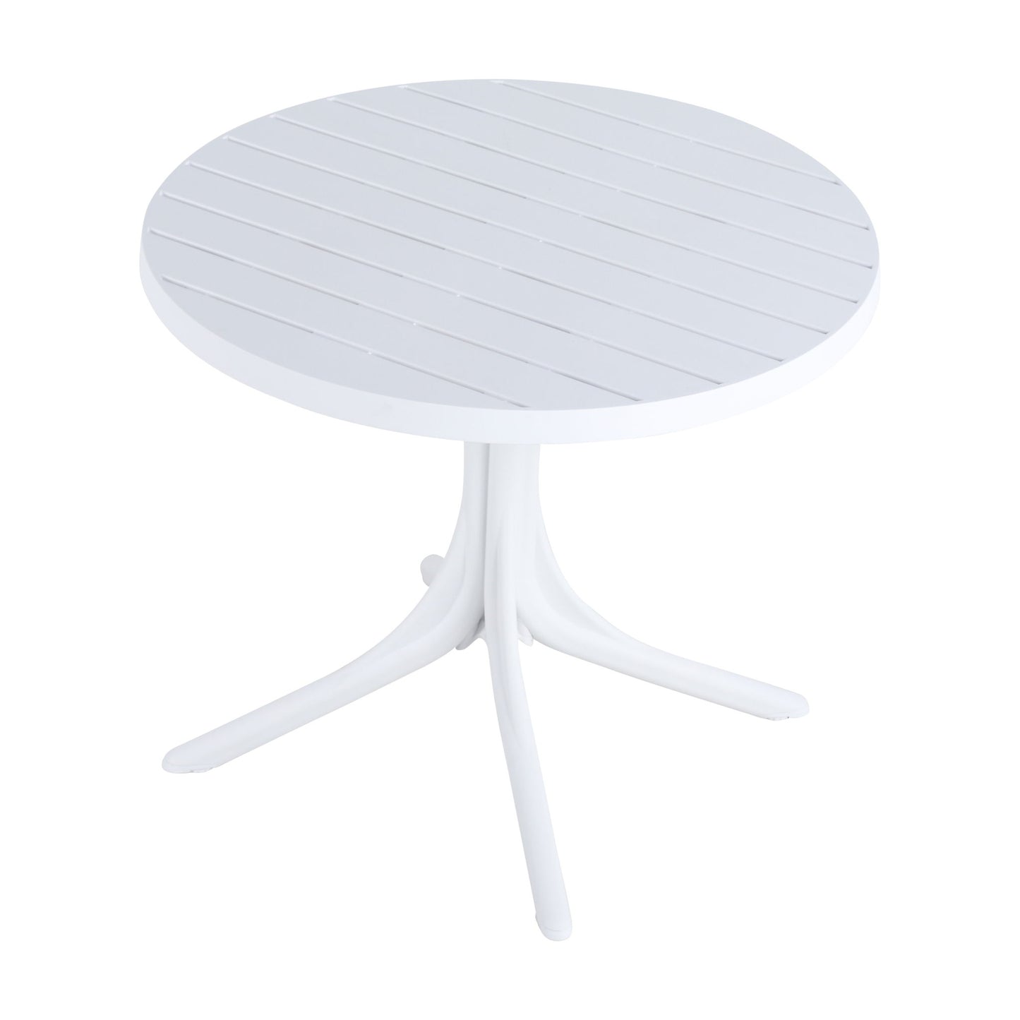 4 Piece Set Of Color Block Designed Single Chairs With Round Table - Grain Yellow / Haze Green / Tropical Orange / White