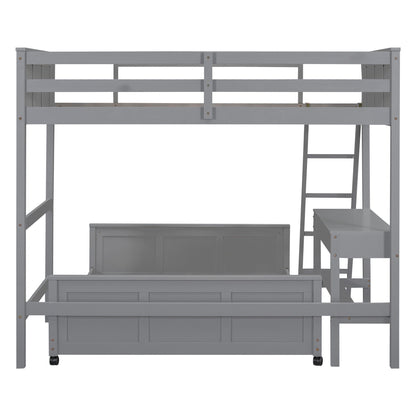 Full Over Full Bunk Bed With Desk