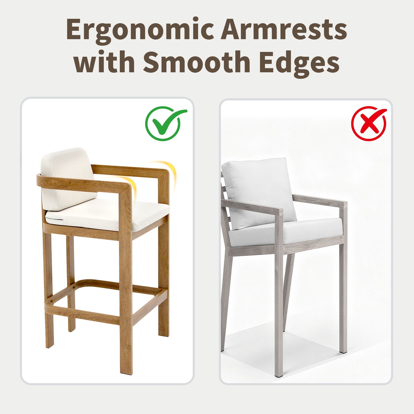 Bar Stool For Gardens And Patio (Set of 2) - Wood