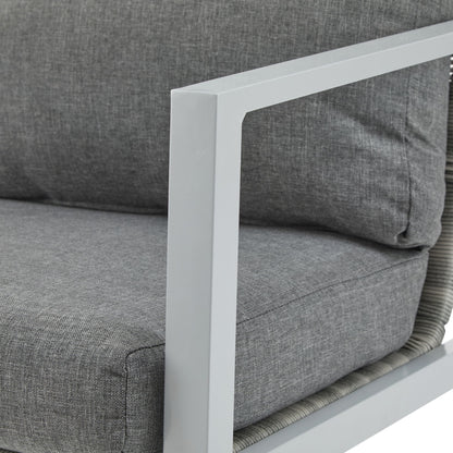 Modern Lounge Chair With Rope Accents And Cushions