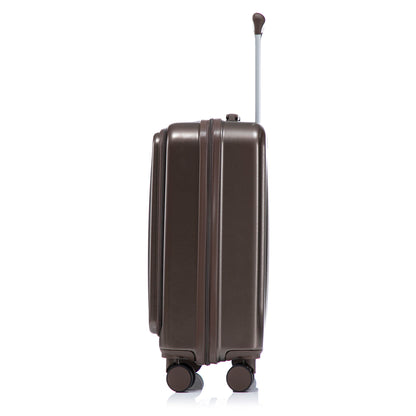 Luggage Set With Cosmetic Case, Combination Lock, Front Opening Design