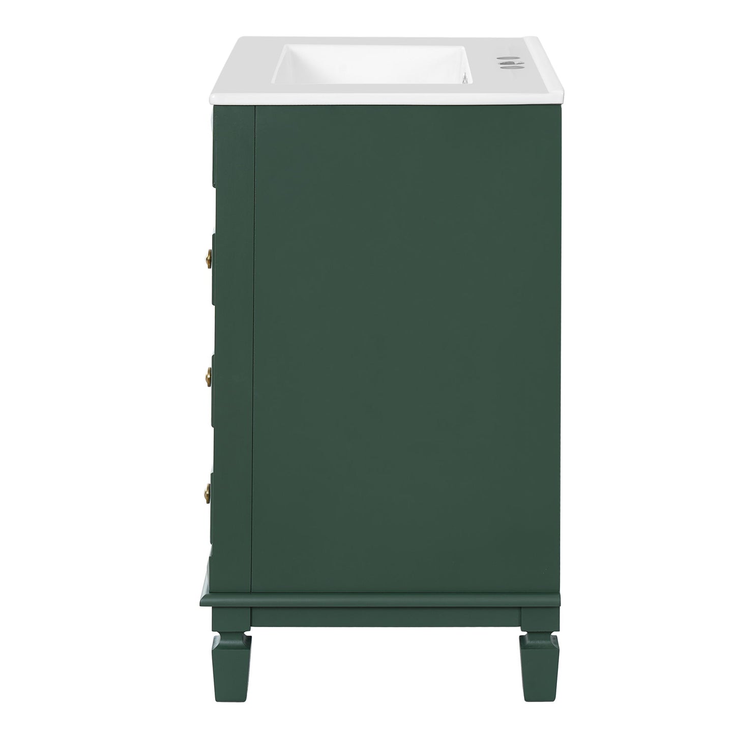 Bathroom Vanity With Sink, Compact Cabinet & 2 Drawers And Adjustable Shelf