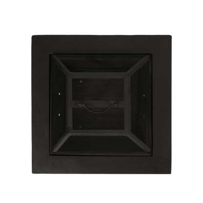 Outdoor Square Mgo Wood Burning Fire Pit - Dark Gray