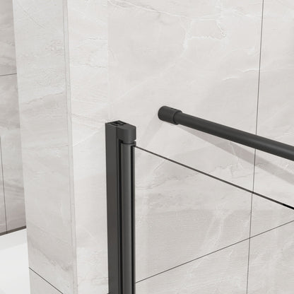 Goodyo - Frameless Corner Shower Door - Matte Black