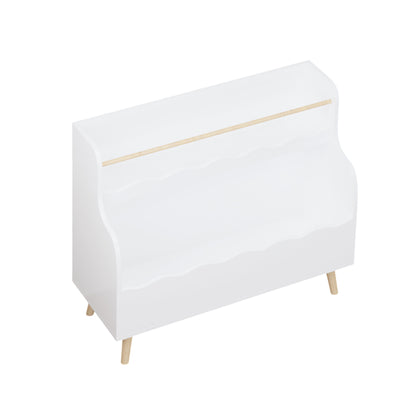 Kids Bookcase, Children Book Organizer Toy Storage Cabinet - White