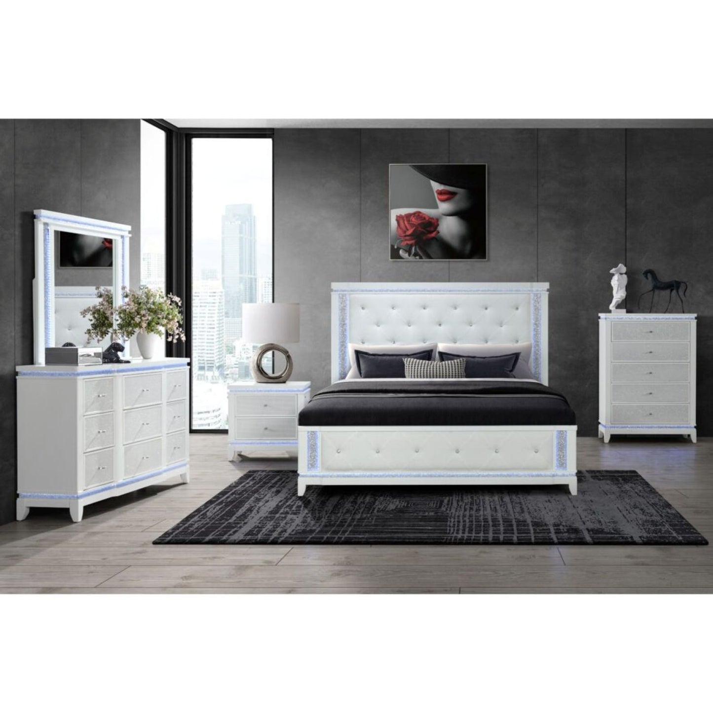 Adalid - Chest With LED Lighting - White