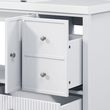 Bathroom Vanity With Separate Sink, Soft Close Doors And 4 Drawers