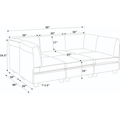 Upholstered Modular Sectional - Black