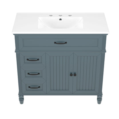 Bathroom Vanity With Sink, Freestanding Cabinet & Drawers