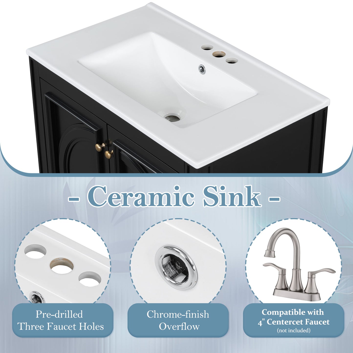 Double Sink Bathroom Vanity Set With Wall Mount Mirror Cabinet