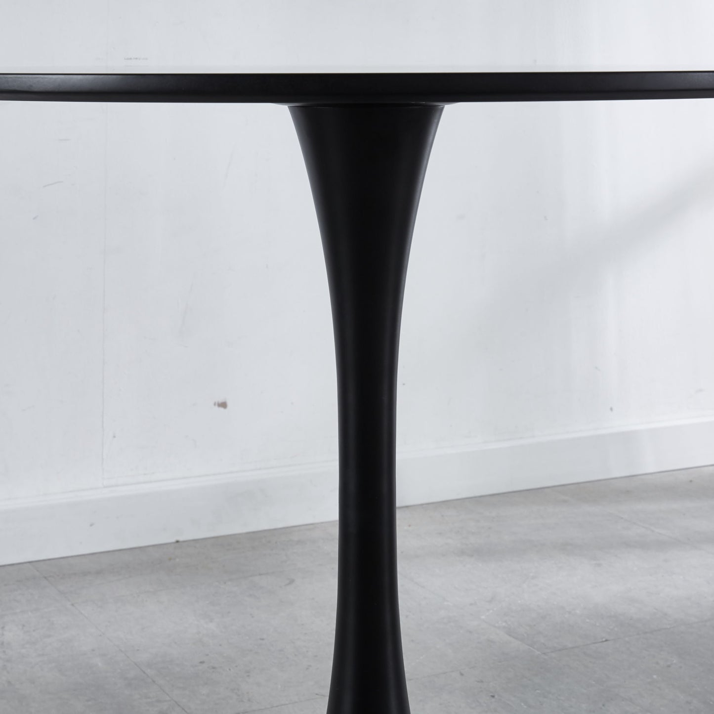 Table Mid-Century Dining Table For 4-6 People With Round Table Top, Pedestal Dining Table, End Table Leisure Coffee Table