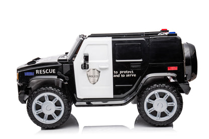 12V7A 30W*2 Four-Wheel Drive Seat One Button Start, Forward And Backward, High And Low Speed, Music, Front Light, Power Display, Two Doors Can Open, 2.4G R / C, Seat Belt Four Wheel Absorber