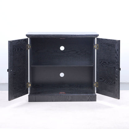Sideboard Cabinet With Mirrored Doors, Adjustable Shelf, Metal Handles
