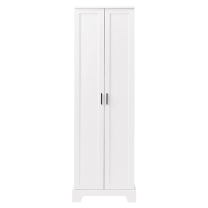 Storage Cabinet With Adjustable Shelves, 2 Doors, Rectangle Design For Bathroom