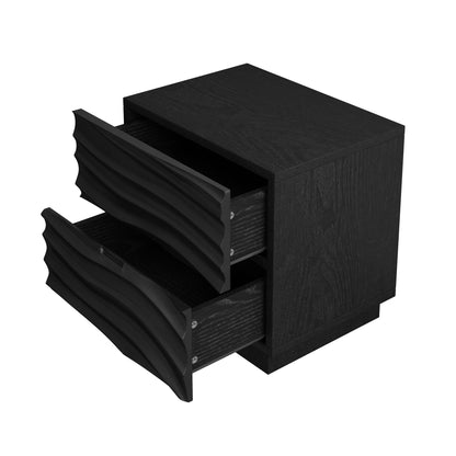 Nightstand With 2 Drawers, No Handles