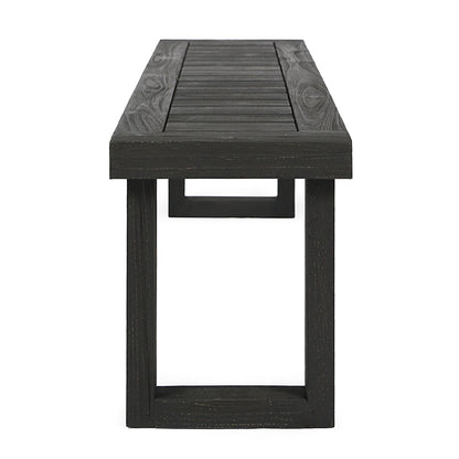 Outdoor 6 Seater Dining Set With Bench - Dark Gray / Light Gray
