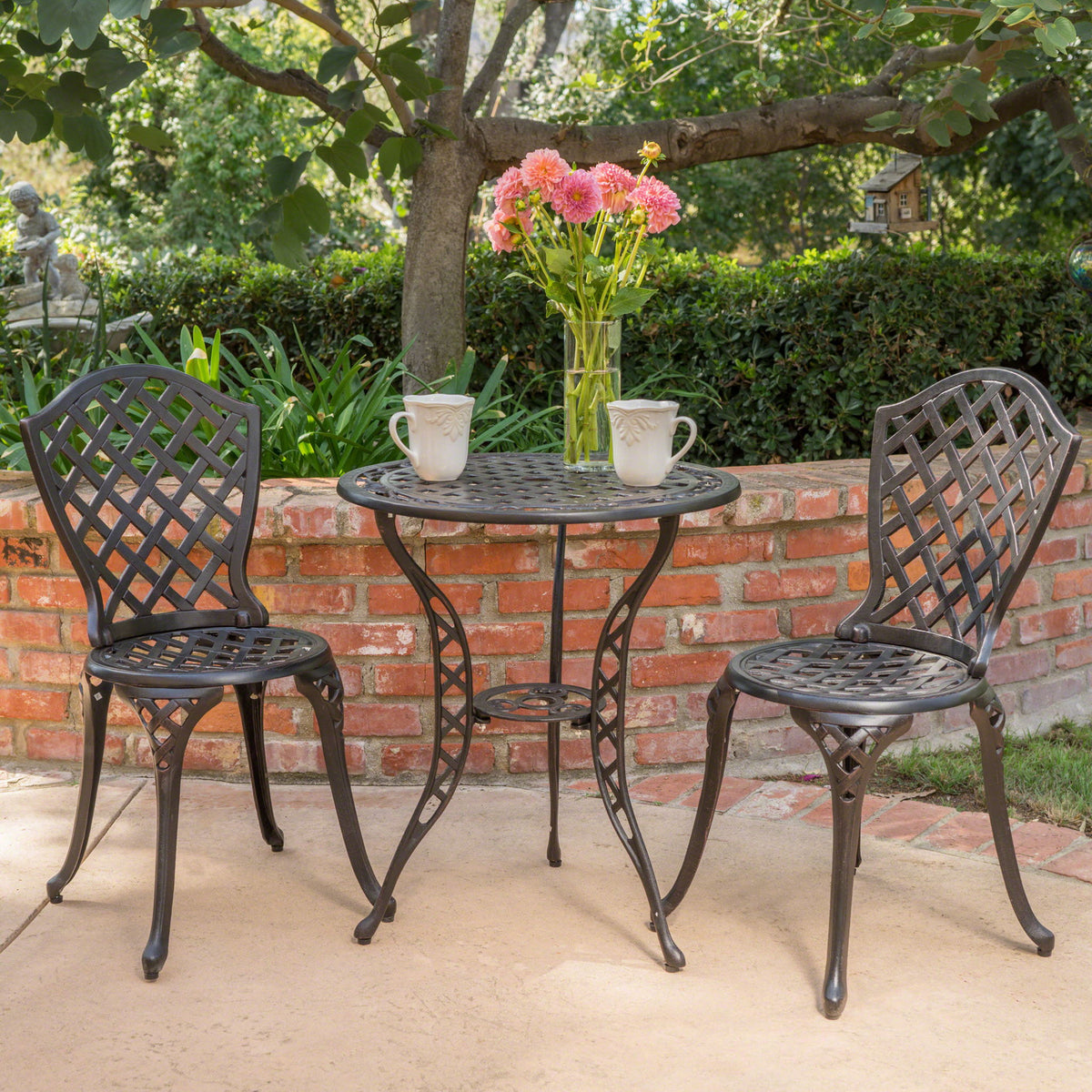 Bono Metal Bistro Set - Black