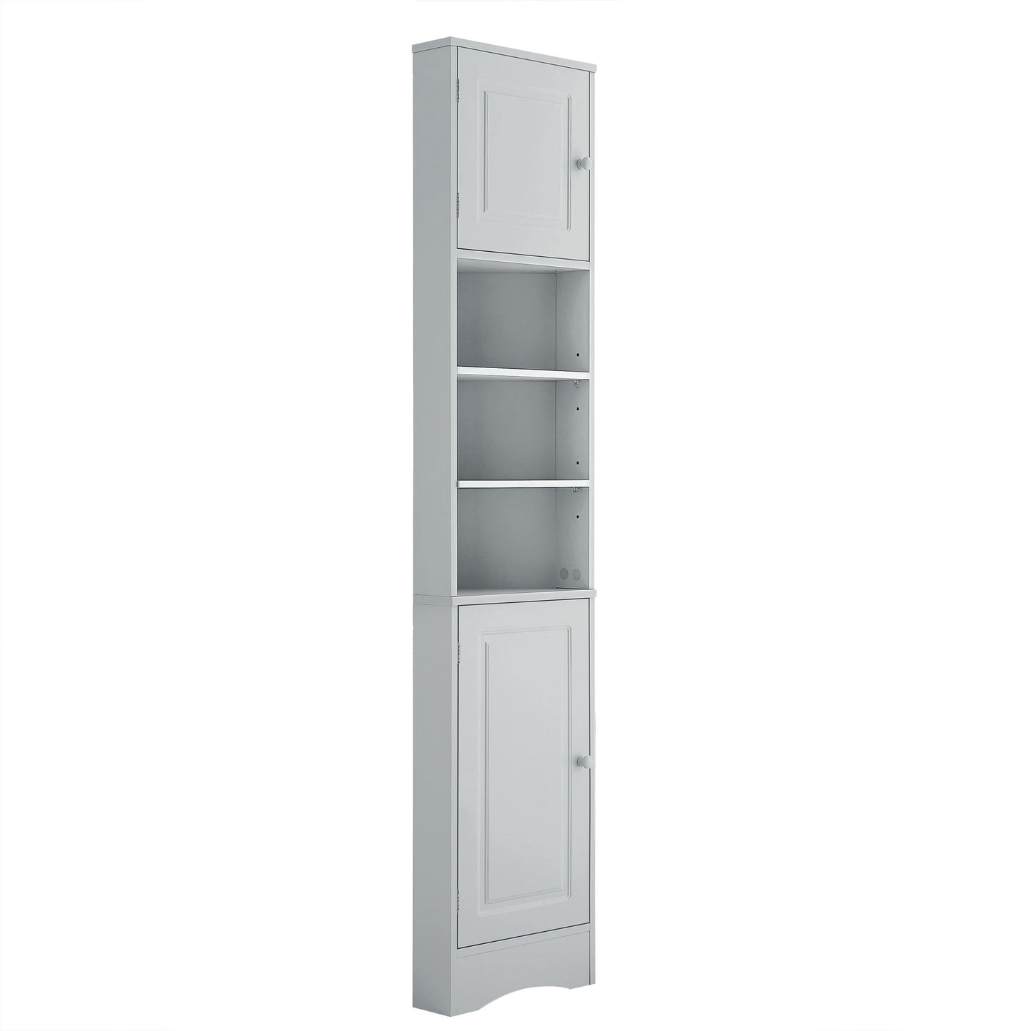 Multi Functional Corner Cabinet With Adjustable Shelves And 2 Doors