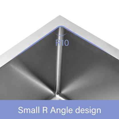 Modern Undermount Stainless Steel Kitchen Sink 16 Gauge, Deep Single Bowl