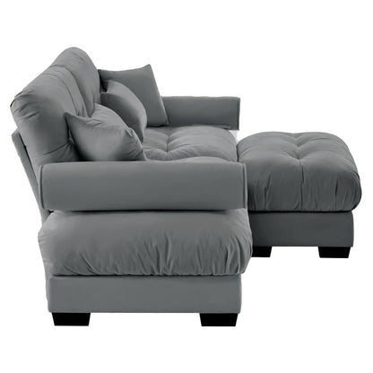 Super Comfort Oversized Modular Sectional Sofa With Movable Ottoman
