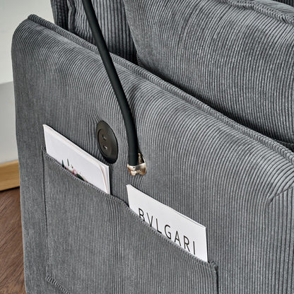 Comfy Oversized Chaise Lounge Chair With Ottoman And Storage