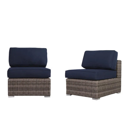 Seating Set With Cushions Handcrafted Wicker Design