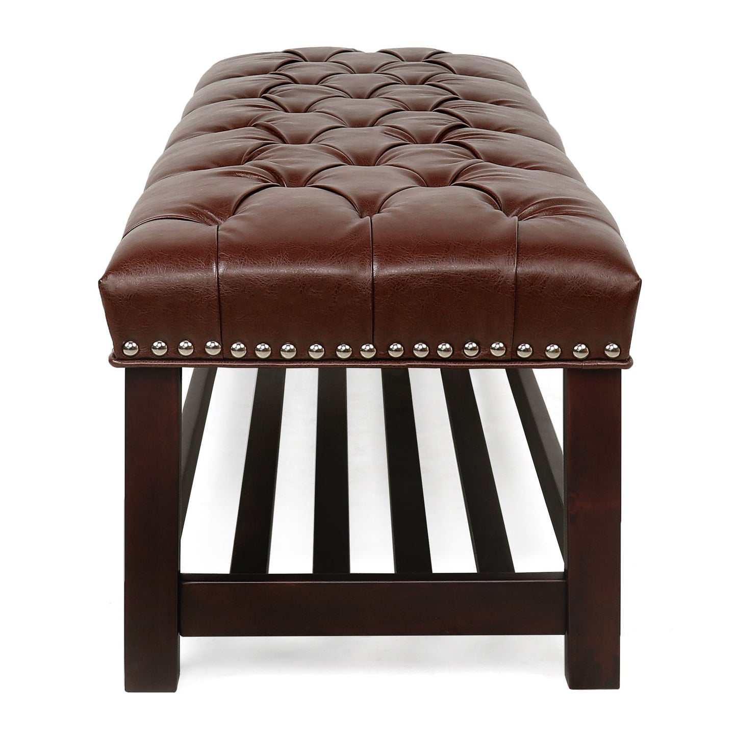 Bedroom End Of Bed Bench Tufted Upholstered End Of Bed Bench End Of Bed Entrance Shoe Bench With Nailhead Trim And Shelf Bedroom Upholstered Bench Living Room Shoe Rack Footstool