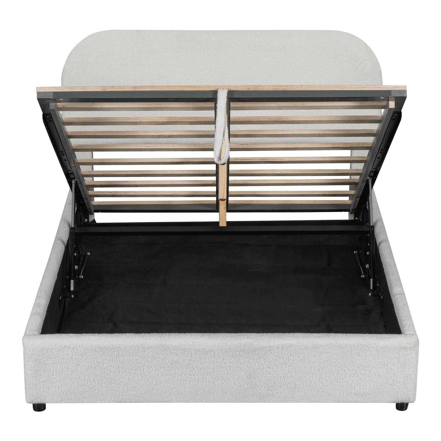 Upholstered Platform Bed With Hydraulic Storage System