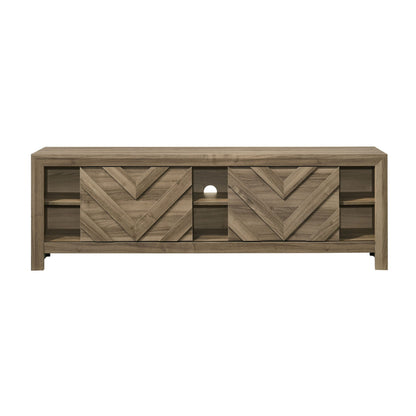 Chevron Patterned Living Room TV Stand - Light Brown