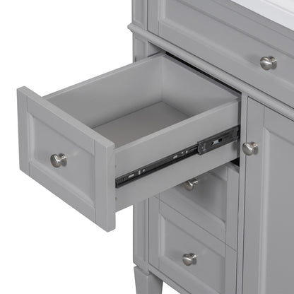 Bathroom Vanity With Top Sink, Storage Cabinet With 2 Drawers, Tip Out Drawer
