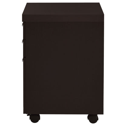 3 Drawer File Cabinetб Compact Office Storage For Home - Brown