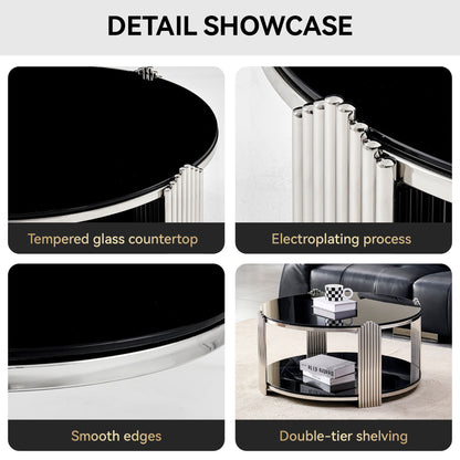 Round Table With Double Layer Storage