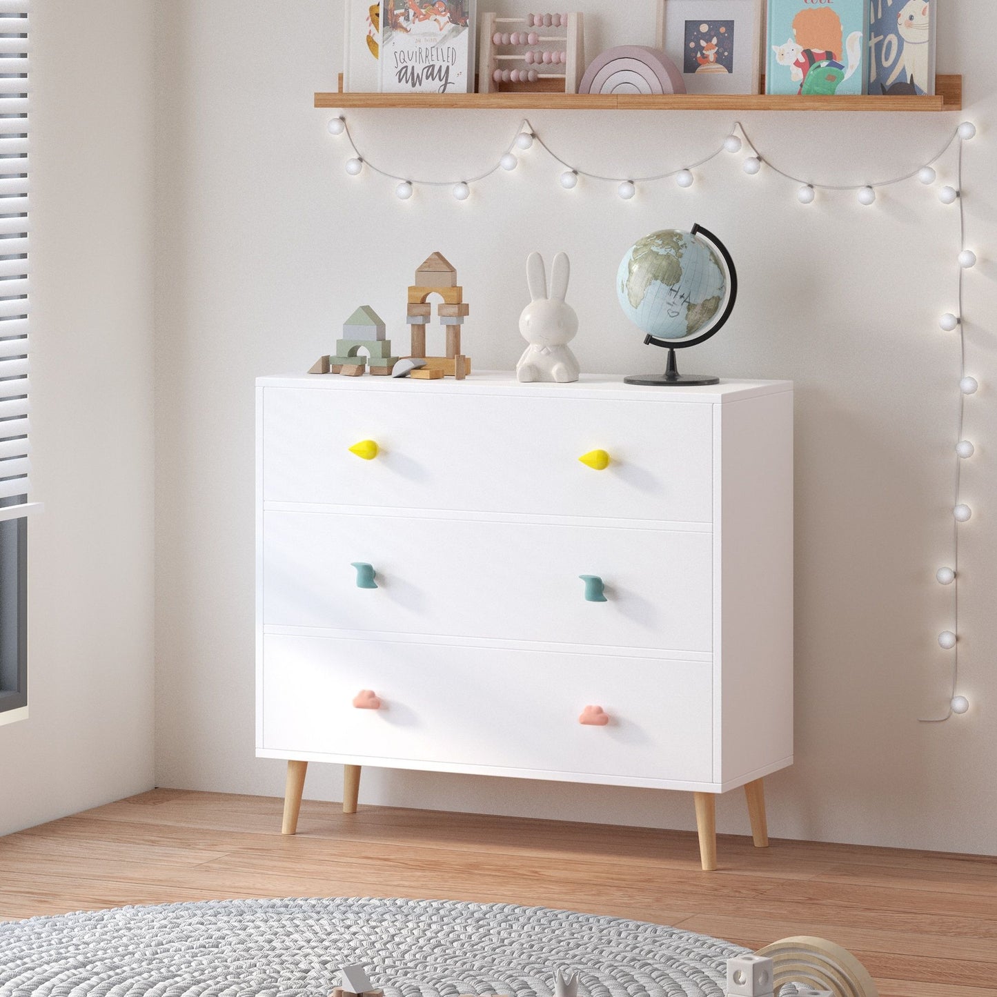 3 Drawer Dresser, Storage Cabinet With Anti Tip Safety