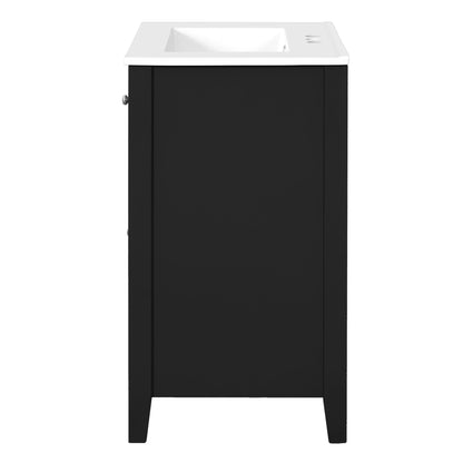 Bathroom Vanity With Basin, Rectangular Cabinet With 2 Drawers And Soft Closing Door
