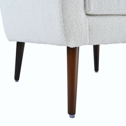 Modern Accent Chair, Arm Chairs For Living Room, Upholstered Mordern Armchair, Comfy Soft Padded Lounge Chair In Small Space, Bedroom, With Pillow, Solid Wood Leg