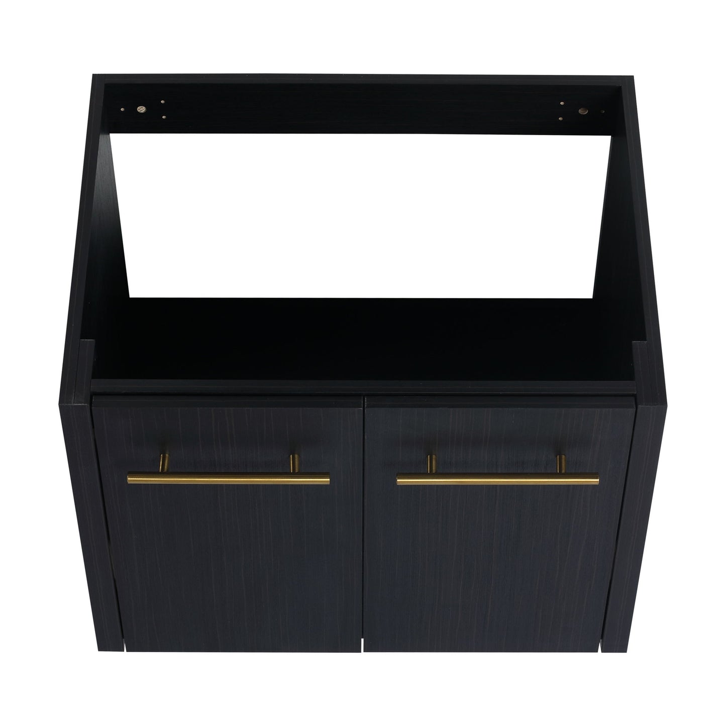 Modern Wall Mounted Bathroom Vanity With Resin Sink And Storage Rack