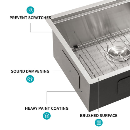 Single Bowl, Undermount Workstation, Kitchen Sink With Accessories