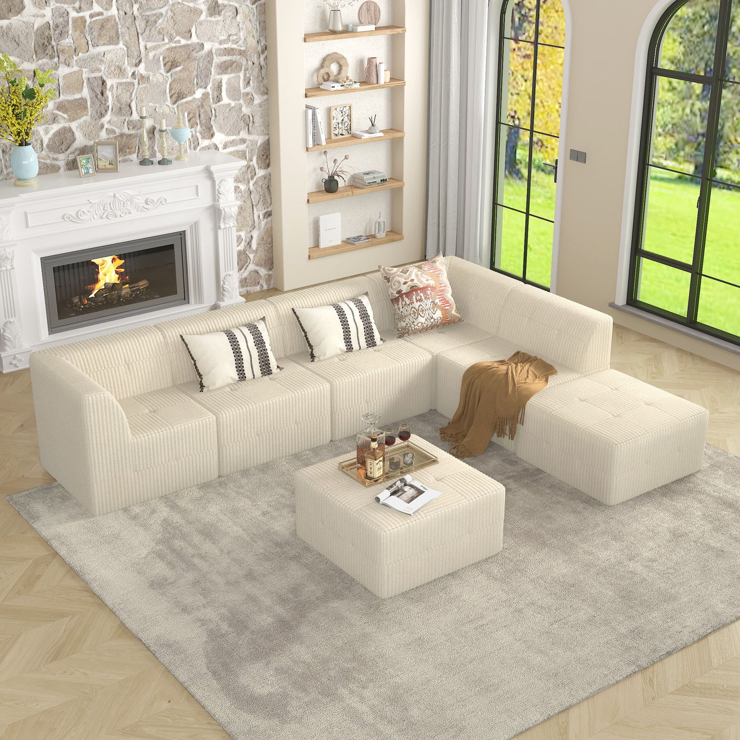 Modern Minimalist Sleeper Sofa, Compressed Sectional Single Seat